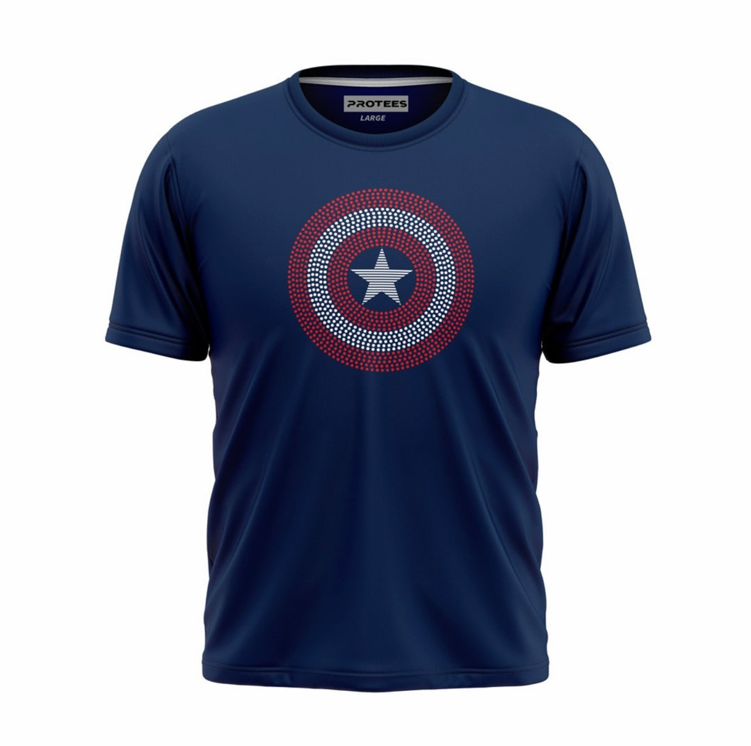 LIMITED EDITION - FIRST AVENGER DOTTED CAPTAIN AMERICA LOGO TEE